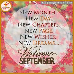 a welcome sign with the words new month, new day, new page, new wishes, new dreams