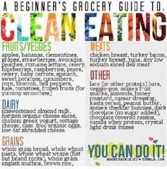 The hardest part of weight loss or lifestyle change is what to eat. Here is a list to get you started Banana Baked Oatmeal, 24 Day Challenge, Health Guide, Idee Pasto Sano, Eat Right, Clean Recipes, Clean Eating Recipes, Fruits And Veggies