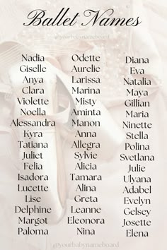 the names of ballet shoes and their names