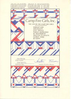 a group charter certificate for camp fire girls inc, which was issued in the early 1960s