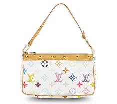 Your purchase of a Pre-Owned Designer Handbag will include an attached authentication tag, ensuring it has met the highest of standards and verifying its authenticity. All returns must include this authentication tag still attached to the item.  The pre-owned Louis Vuitton Pochette Accessoires in multicolor white is a chic and versatile pouch, perfect for day-to-night transitions. Crafted from coated cotton and featuring a vibrant monogram, this iconic piece is both stylish and practical. From L Pre Owned Louis Vuitton, Louis Vuitton Pochette, Designer Handbag, Hobo Handbags, Fashion Handbags, Designer Handbags, Louis Vuitton, Pouch, Monogram