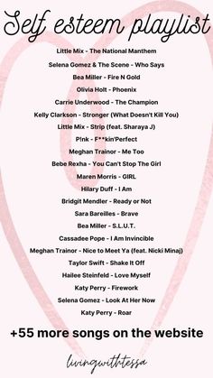 the poster for self - listener playlist, which includes five songs on the website