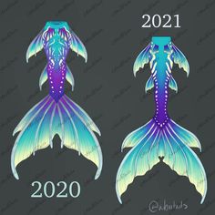 two mermaid tail designs for the new year