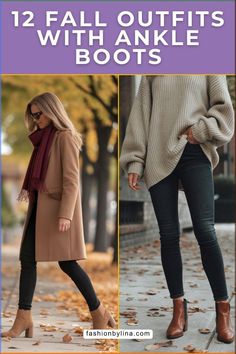 Discover 12 ankle boot outfit ideas that are perfect for fall. These chic and comfortable looks will keep you cozy and on-trend all season long. Womens Boots Ankle With Dress, Ankle Boots Leggings Outfit, Ankle Boots Work Outfit Business Casual, Fall Outfits Women Boots, Outfits With Booties Fall, Fall Boots Outfit 2024, How To Style Ankle Boots, Ankle Boot Outfit Ideas, Ankle Boots Outfit For Women