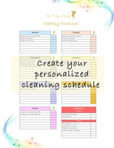 the daily planner is shown with text that reads, create your personalized cleaning schedule