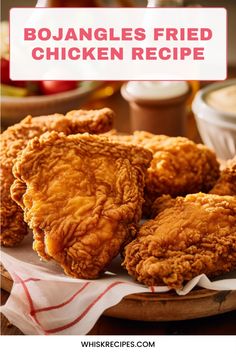 fried chicken on a plate with text overlay that reads bojangles fried chicken recipe