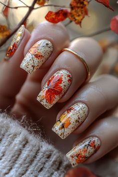 Fox Fall Nails, Autumn Themed Nails, Thanksgiving Manicure, Thanksgiving Nail Ideas, Beautiful Manicure, Fall Nail Design, Fall Toes, Thanksgiving Nail Designs, Thanksgiving Nail Art