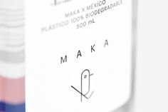 the label for maka is shown in three different colors and font options, including blue, pink, purple, and white