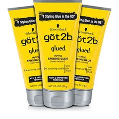 Got2b Glued Styling Spiking Hair Glue, 6 Ounce (Count Of 3 Screaming Hold: Create Stiff, Stand Up Spikes Or An Unstructured, Messy Look Water Resistant: Delivers Hold So Strong, Your Style Will Last Wind-Tunnel Tested: Tested To Withstand Intense Conditions Including Wind Use For: Screaming Hold; Spike, Grip, Chunk Got2b Glued, Hair Glue, Benzalkonium Chloride, Wind Tunnel, Spiked Hair, Styling Gel, Hair Gel, Twist Hairstyles, Beauty Supply