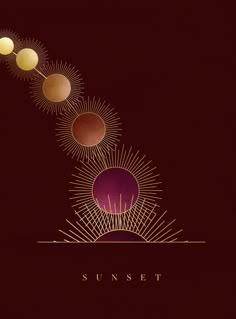 the sun and planets are shown in this graphic art work, which depicts different types of shapes