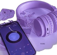 um telefone roxo fofo com um lindo fone roxo Theme Rp Soft Purple, Muka Lelaki, Light Purple Wallpaper, Fotografi Vintage