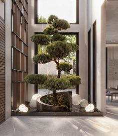 MODERN VILLA DESIGN IN UAE :: Behance Irregular Landscape Design, Modern Villa Landscape, Villa Landscape, Design Exploration, Long Living Room, Lobby Interior Design, Graphic Design Architecture, Courtyard Design, Modern Villa Design