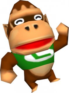 a cartoon monkey with a green scarf around its neck