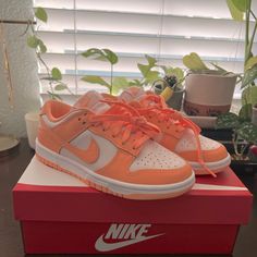 Women’s Nike Dunk Orange Cream New/Never Worn Us Women’s Size: 5 Color: Orange/Cream Nike Shoes Women Orange, Shoes For Women Dunks, Nike Orange Sneakers For Spring, Trendy Orange Sneakers For Spring, Orange Round Toe Sneakers For Spring, Orange Lace-up Sneakers For Spring, Nike Dunks Orange, Womens Nike Dunks, Dunk Orange