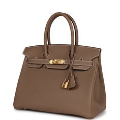 This Birkin is in Etoupe togo leather with gold hardware and has contrast stitching, two straps with front toggle closure, clochette with lock and two keys and double rolled handles.The interior is lined with Etoupe chevre and has one zip pocket with an Hermes engraved zipper pull and an open pocket on the opposite side.Collection: BOrigin: FranceCondition: New (plastic on hardware)Accompanied by: Hermes box, Hermes dustbag, clochette, lock, two keys, clochette dustbag, carebook, ribbon and felt Birkin 30 Etoupe, Birkin Sellier, Hermes Birkin 30, Hermes Box, Backpack Tote Bag