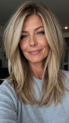 Long Fine Hair With Layers Side Part, Mid 30s Haircuts Women, Long Layered Haircuts Low Maintenance, Mom Haircut Straight, Long Hair Layers Bangs Round Face, Layered Haircut With Side Part, Layers With A Side Part, Long Length Bob With Layers, Womens Haircuts Fine Hair