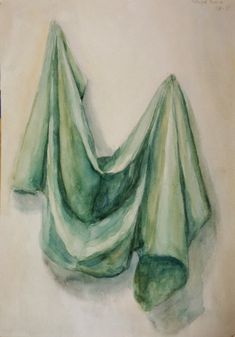 a drawing of a green cloth on the ground