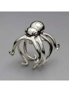 Plateado  Collar  Aleación de zinc   Embellished Octopus Ring, Bling Bling, 3d Printed, Octopus, Jewelry Inspiration, Beautiful Jewelry, Silver Ring, Jewelry Box, Silver Jewelry