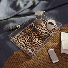 Leopard Print acrylic serving tray perfect for any occasion to entertain. Adds a pop of leopard to your style and another element to your next gathering. 11" x 17" size.  .: One size (11″ × 17″) (27.9cm × 43.2cm) .: Laminated artwork insert Leopard Print Decor, Print Decor, Decorative Trays, Decorative Storage, Acrylic Prints, Tray Decor, Serving Tray, Halloween Shopping, Shop House