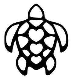 a turtle with hearts cut out of it's back