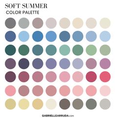 Makeup For Soft Summer Color Palette, Muted Summer Colour Palette, Soft Summer Color Palette Nail Polish, Summer Soft Color Palette, Cool Tones Palette, Created Colorful Soft Summer, Cool Summer Pallet, Muted Cool Colors, Muted Cool Summer