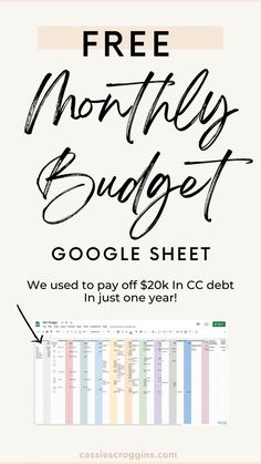 the free printable google sheet for this month's budget checkup is here