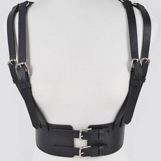 Suspender Style Harness Belt. Black Faux Leather With Silver Hardware. All Buckles Are Functioning! Stretchy Part At Back For Better Fit. Approx. Width: 3", Length: 33" Punk Style Black Harness With Adjustable Strap, Adjustable Black Harness With Belt, Fitted Black Harness With Suspenders, Black Edgy Harness For Cosplay, Black Leather Cosplay Harness, Plus Size Corset, Body Harness, Chain Belt, Halloween Costumes Makeup