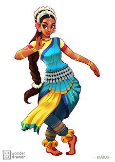 Indian Drawing, Character Design Challenge, Indian Illustration, Dancing Drawings, Indian Classical Dance, Dancers Art, Dance Paintings, Indian Woman, Indian Dance