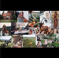 a collage of photos with people, plants and pictures on them that are all over the place