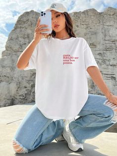 T Shirt Branca, T Shirt Oversized, Fashion Outfit, Plus Size T Shirts, Plus Size Tops, Plus Clothing, Womens Tees, Womens Tops, T-shirt