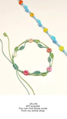 an image of a bracelet made out of beads and string with the words, you diy bracelets from my online shop