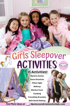 girls sleepover activities for ages 3 and up with instructions to make their own bed