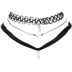 Finesse Novelty Corp  Simply Charming Choker Trio Choker Beads, Black Cross Necklace, Ribbon Choker Necklace, Cross Choker Necklace, Ribbon Choker