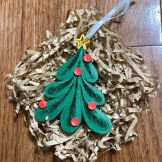 an ornament made out of wood shavings