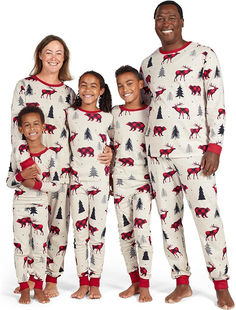 Made of 100% cotton jersey, these pajamas are the coziest choice for bedtime Moose Print