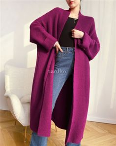 (eBay) Find many great new & used options and get the best deals for Knitwear Womens Long Coats Over Knee Length Cardigan Spring Oversized Loose Fit at the best online prices at eBay! Free shipping for many products! Knee Length Cardigan, Oversize Cardigan, Style Oversize, Women Long Cardigan, Long Black Cardigan, Outwear Fashion, Long Knit Sweater, Oversized Sweater Cardigan, Solid Color Sweater