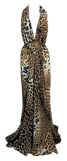 S/S 2002 Yves Saint Laurent Tom Ford Sheer Leopard Silk Plunging Gown Dress | eBay Tom Ford Dress, Gucci Gown, Animal Print Fashion, Leopard Dress, Gown Dress, Animal Print Dresses, 2000s Fashion, Perfect Outfit, Tom Ford