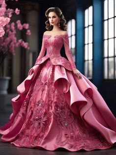 Apparel Aesthetic, Fuschia Pink, Glamour Dress, Best Dress, Wedding Dress Ideas, Graphic Artist, Pretty Pink