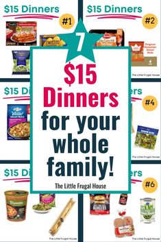 the flyer for $ 15 dinners for your whole family