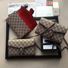 Gucci Dionysus GG Supreme Chain Wallet | Authentic Gucci Handbags Gucci Dyonisus Bag, Gucci Dionysus Mini, Iphone Bag, Chain Wallet, Hermes Handbags, Nike Shox, Burberry Handbags