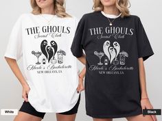 Are you looking for a trendy shirt for your bachelorette party? This beautiful Comfort Colors t-shirt, with a ghouls design, is meant to bring some fun to your bachelorette party as you and your girlfriends will have matching clothes to celebrate this special occasion. If you know someone who is planning their spooky themed bachelorette party, this tee would make a great gift for them.  Check out more unique and funny designs in our shop, including more bridal party gifts: https://www.etsy.com/s Bachelorette Inspo, Themed Bachelorette Party, Bachelorette Tees, Themed Bachelorette, Matching Clothes, Create Picture, Bachelorette Party Themes, Bachelorette Shirts, Trendy Shirts