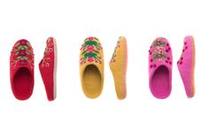 If in between sizes, size up Sold in sizes XS (6), S (7), M (8), L (9), XL (10). Take your lovely garden inside with you with these elegant Secret Garden Slippers. Inspired by ornate vintage slippers from the 1920s, each one is hand felted and hand embroidered by artisans in Nepal. Featuring intricate and bright floral embroidered designs that pop against the bright wool. 100% wool and leather sole. French Knot Hairstyle, Vintage Slippers, French Knot Stitch, Fall Attire, Hand Accessories, Winter Knit Hats, French Knots, Warm Slippers, French Knot