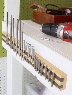 there are many different tools on the shelf