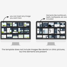 two computer screens with different images on them and the caption says, you can insert any image you want to share