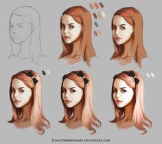 Digital Art Tutorials, Best Digital Art, Portrait Character, Portrait Tutorial, Concept Art Tutorial, Digital Painting Techniques, Color Study, Photoshop Art