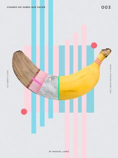 a banana with different colored strips on it