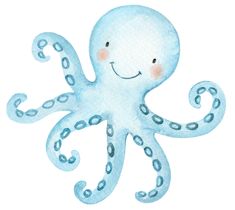 an octopus is smiling while standing in front of a white background with the words happy on it