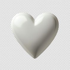 a white heart shaped object on a transparent background