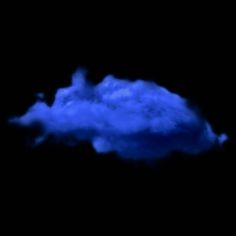 blue clouds floating in the dark sky on a black background with only one cloud visible