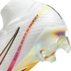 the new nike meral soccer shoe has been designed with holographics on it